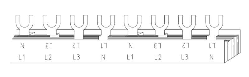 BUSBAR 3-PHASE+n 3P+N+AUXILIARY CONTACT (271084)
