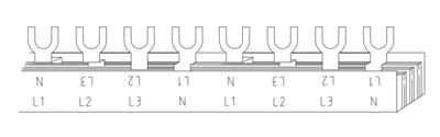 BUSBAR 3-PHASE+n 3P+N+AUXILIARY CONTACT