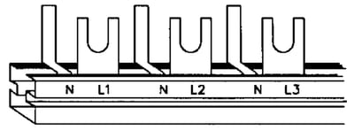 BUSBAR 3-PHASE+n 1-Pole+n 285mm