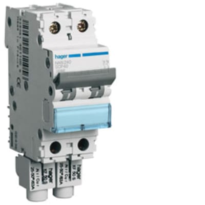 Miniature circuit breaker 2X40A, scp-curve, 10KA