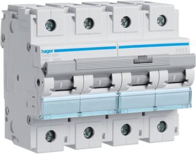 Hager Systemer MCB 4P 15KA B-80A 6M HMB480