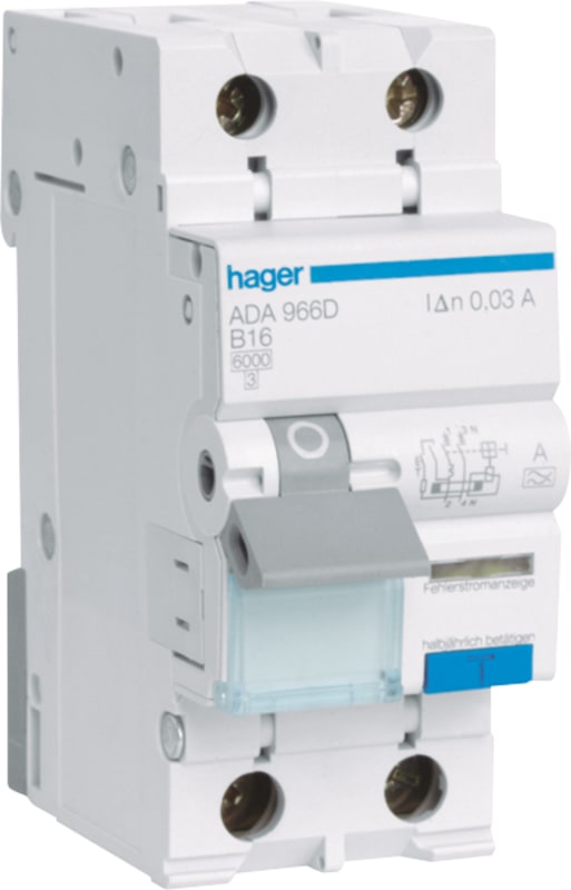 Residual Current Circuit Breaker WITH Overcurrent 1+N 16A C 30MA (ADA966G)