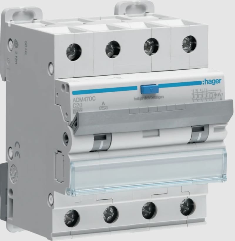 Residual Current Circuit Breaker WITH Overcurrent 3+N 20A C 30MA (ADM470C)