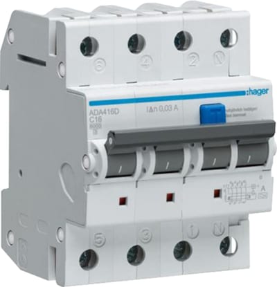 Residual Current Circuit Breaker WITH Overcurrent 3+N 25A C 30MA