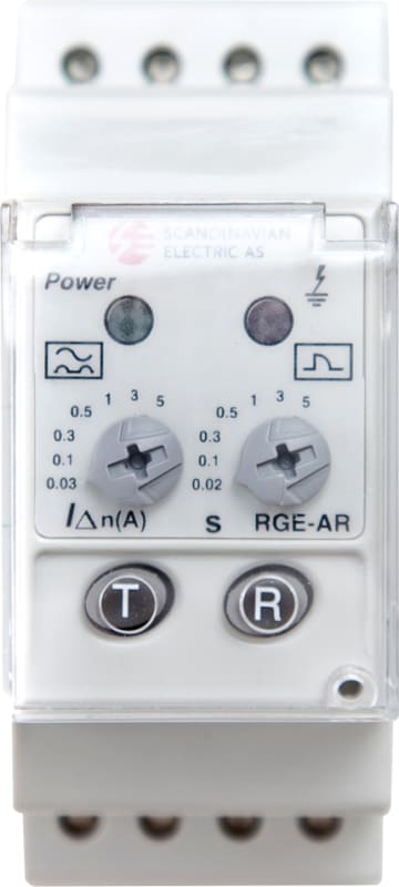 Function RGE-AMR Earth Leakage Relay — Type A, for WG/WGC Toroid, 230 V AC