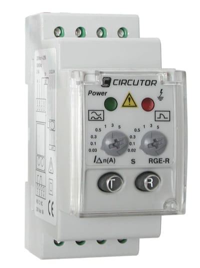 Function RGE-R5A Earth Leakage Relay — Type A, for WG/WGC Toroid, 230 V AC