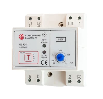 Function MICRO-4 Earth Fault Relay — Adjustable 30–300 mA, 1 s, without Panel