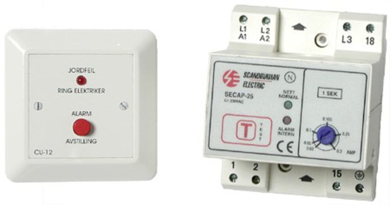 Function SECAP-25 FP Directional Earth Fault Relay with CU-12 Indicator Panel — IT Network, Fixed 30 mA / 1 s, Ø25 mm Integral Toroid, Panel Included (SECAP 25P)