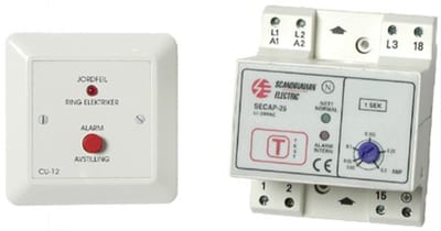 Function SECAP-25 FP Directional Earth Fault Relay with CU-12 Indicator Panel — IT Network, Fixed 30 mA / 1 s, Ø25 mm Integral Toroid, Panel Included