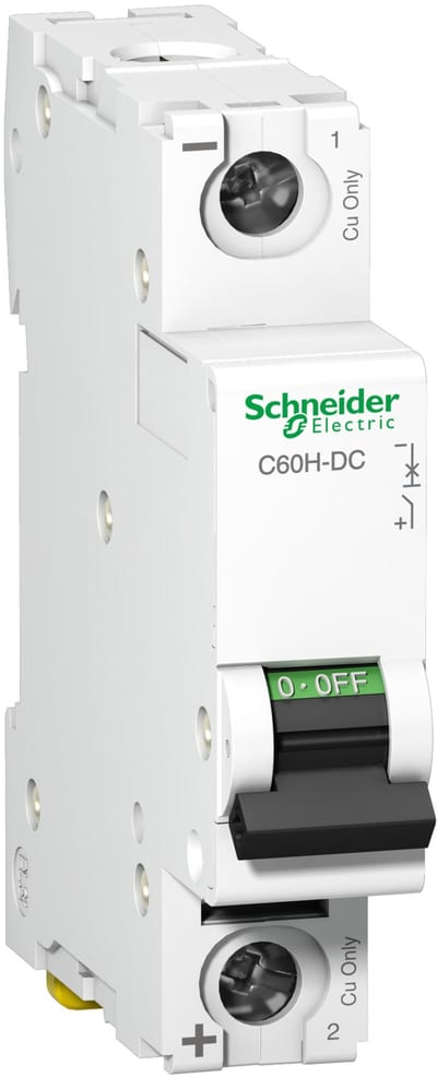 Schneider Electric Miniature circuit breaker (MCB), ACTI9 C60H-DC, 1P, 40A, C curve, 6KA (IEC/EN 60947-2) A9N61517