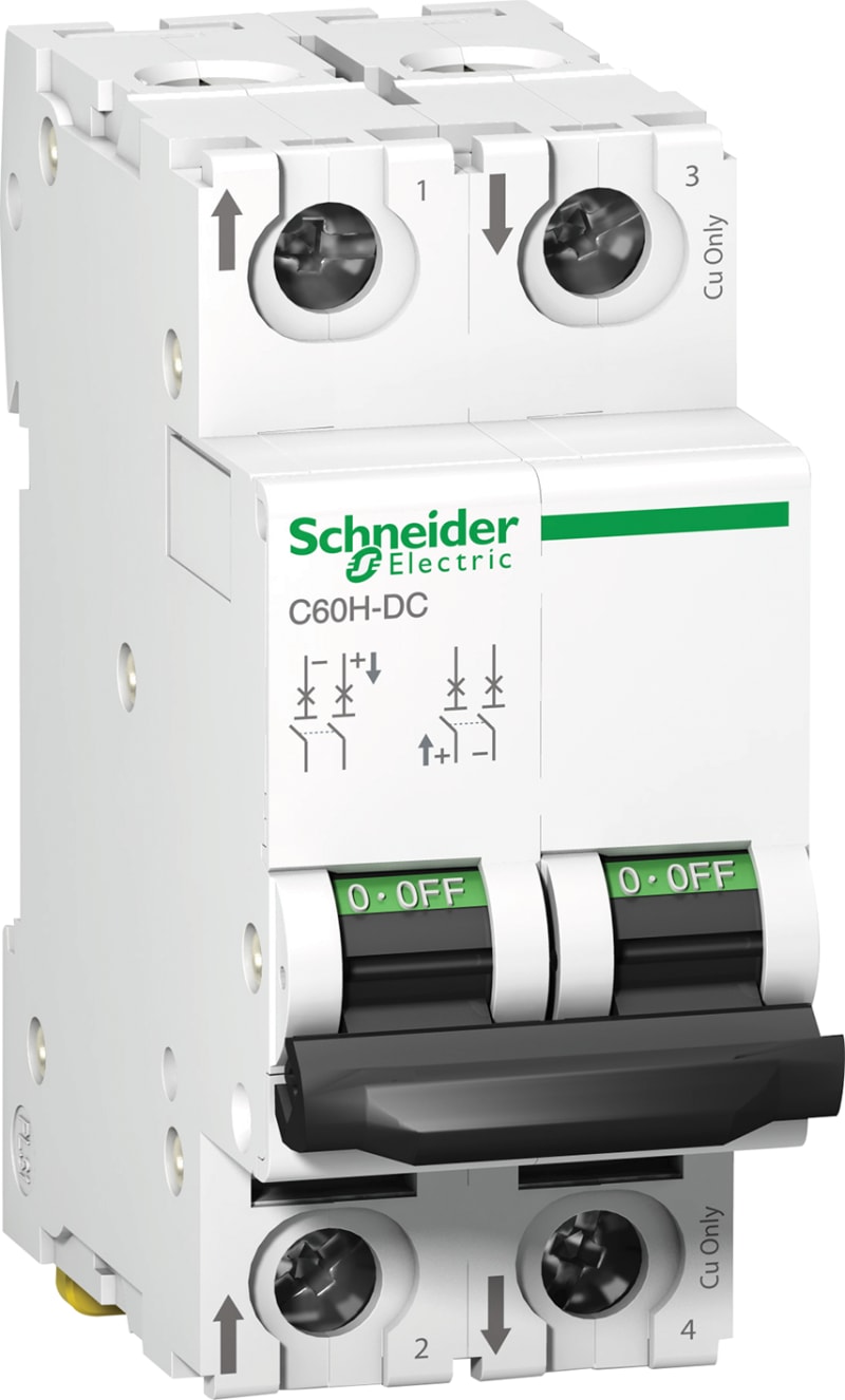 Schneider Electric miniature circuit breaker - C60H - 2 poles - 13 A - C curve A9N61529