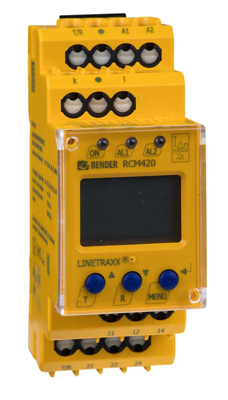 Elteco RCM420-D-2 Residual Current Monitor — Type A, AC/DC 70–300 V, 42–460 Hz, for Type W Transformers (B94014002)