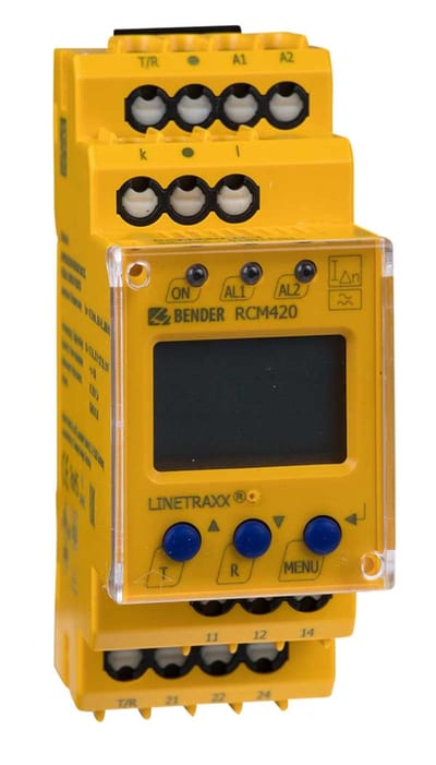 Elteco RCM420-D-2 Residual Current Monitor — Type A, AC/DC 70–300 V, 42–460 Hz, for Type W Transformers