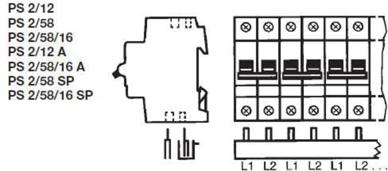 ABB Busbar PS 2/12A 2CDL220010R1012
