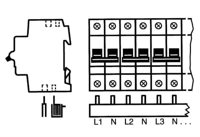 ABB 2CDL240101R1020 PS4/20N Busbar 4PH.,20PINS,10 MM²