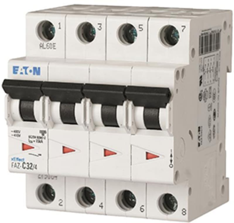 Eaton FAZT-D15/1N Miniature Circuit Breaker — 1P+N, Type D, 15 A, 25 kA