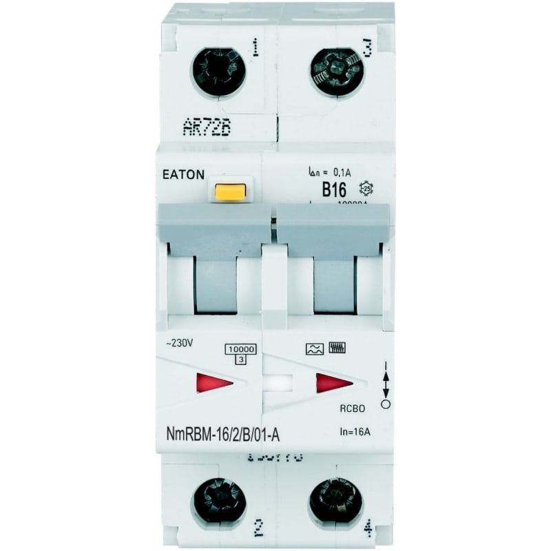 Residual current circuit breaker with overcurrent 16A 2P B 100MA A (193781)