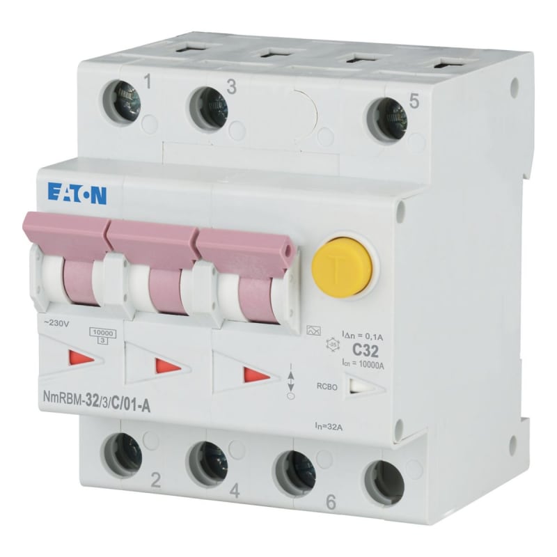 Residual current circuit breaker with overcurrent 32A 3P C 100MA A (193833)