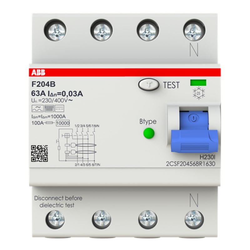 Residual Current Circuit Breaker F204 B 63A/30MA (F204 B-63/0,03)
