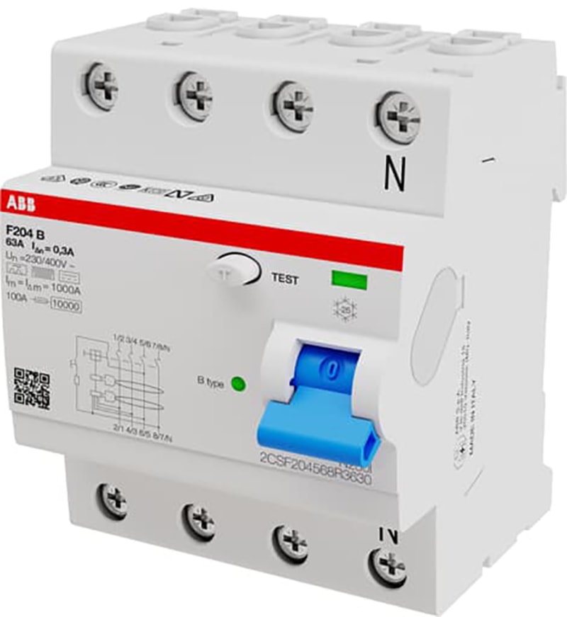 Residual Current Circuit Breaker F204 B 63A/300MA (F204 B-63/0,3)