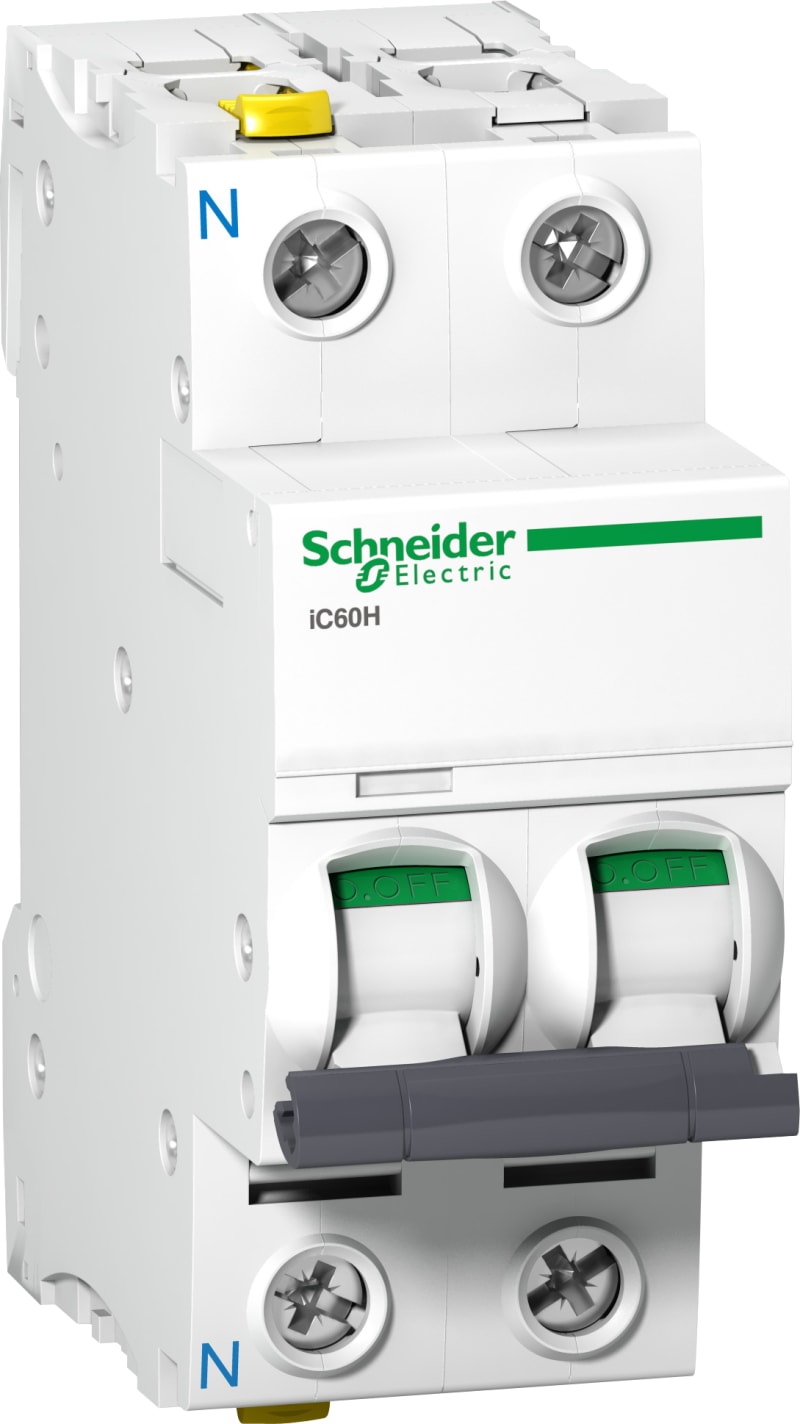 Schneider Electric A9F06616 ACTI9 IC60H Miniature Circuit Breaker 1P+N 16 A, Curve B