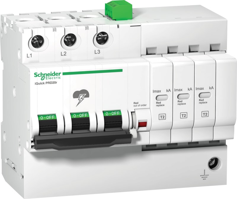 Schneider Electric iQuick PRD20R modular surge arrester - 3 poles - 350V - with remote transfer A9L16296