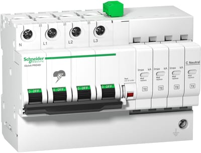 Schneider Electric iQuick PRD20R modular surge arrester - 3 poles + N - 350V - with remote transfer A9L16297