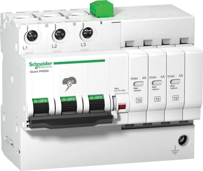 Schneider Electric iQuick PRD8R modular surge arrester - 3 poles - 350V - with remote transfer A9L16299