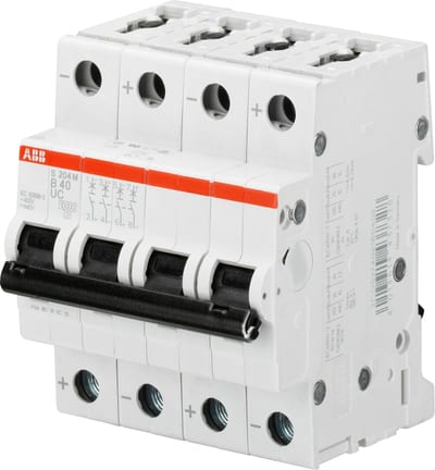 ABB S204M-B20 Miniature Circuit Breaker — 4P, Type B, 20 A, 10 kA