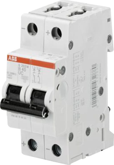 ABB S202M-C6 Miniature Circuit Breaker — 2P, Type C, 6 A, 10 kA