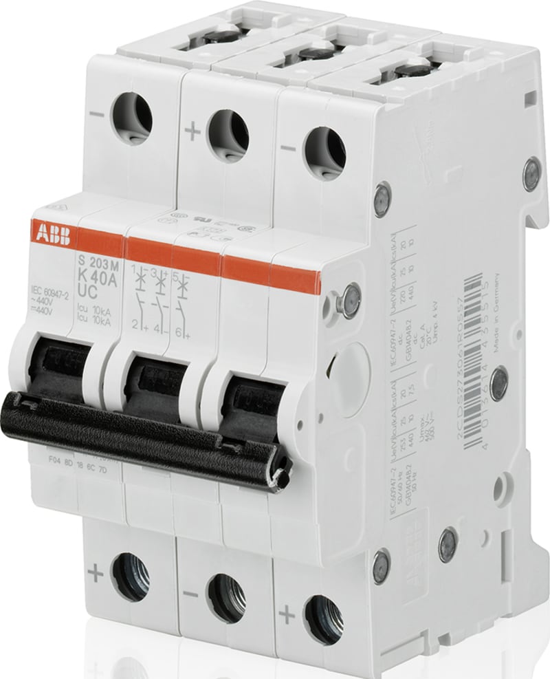 ABB S203M-Z3 Miniature Circuit Breaker — 3P, Type Z, 3 A, 10 kA