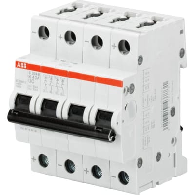ABB S204M-Z10 Miniature Circuit Breaker — 4P, Type Z, 10 A, 10 kA