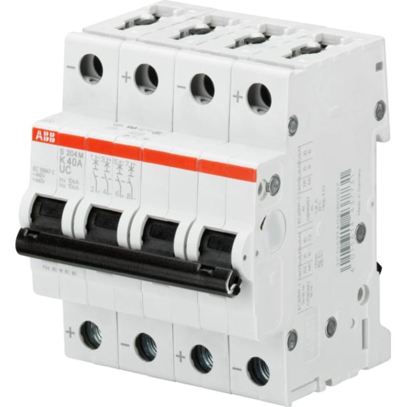 ABB S204M-Z50 Miniature Circuit Breaker — 4P, Type Z, 50 A, 10 kA