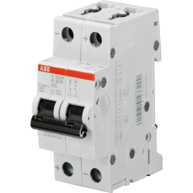 ABB S202M-K5 Miniature Circuit Breaker — 2P, Type K, 5 A, 10 kA