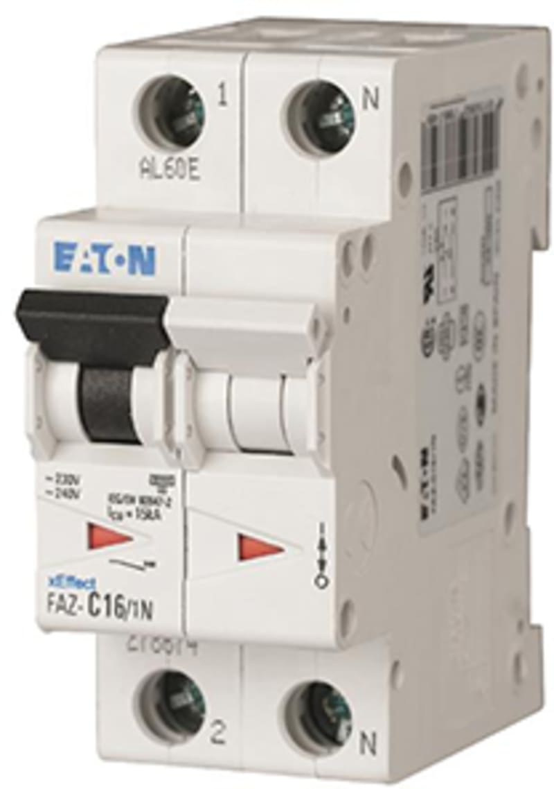 Eaton FAZ-C1.5/3N Miniature Circuit Breaker — 3P+N, Type C, 1.5 A, 15 kA