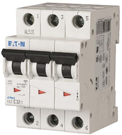 Eaton FAZ-D30/3 Miniature Circuit Breaker — 3P, Type D, 30 A, 15 kA