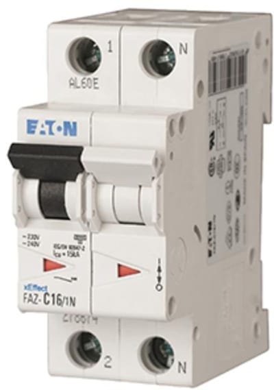 Eaton FAZ-D1.6/3N Miniature Circuit Breaker — 3P+N, Type D, 1.6 A, 15 kA