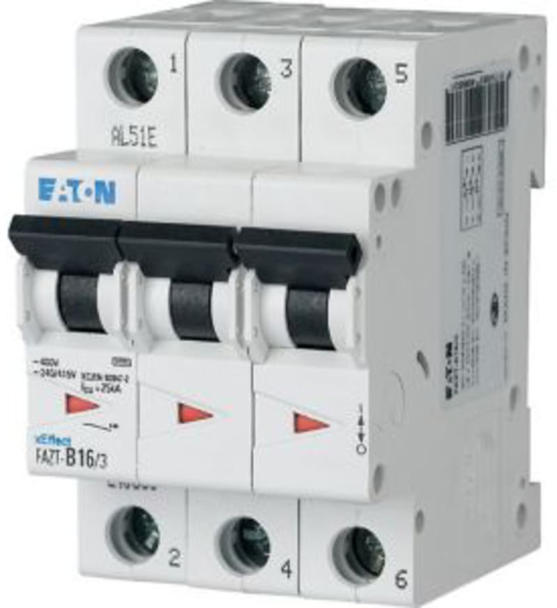 Eaton FAZT-D25/4 Miniature Circuit Breaker — 4P, Type D, 25 A, 25 kA