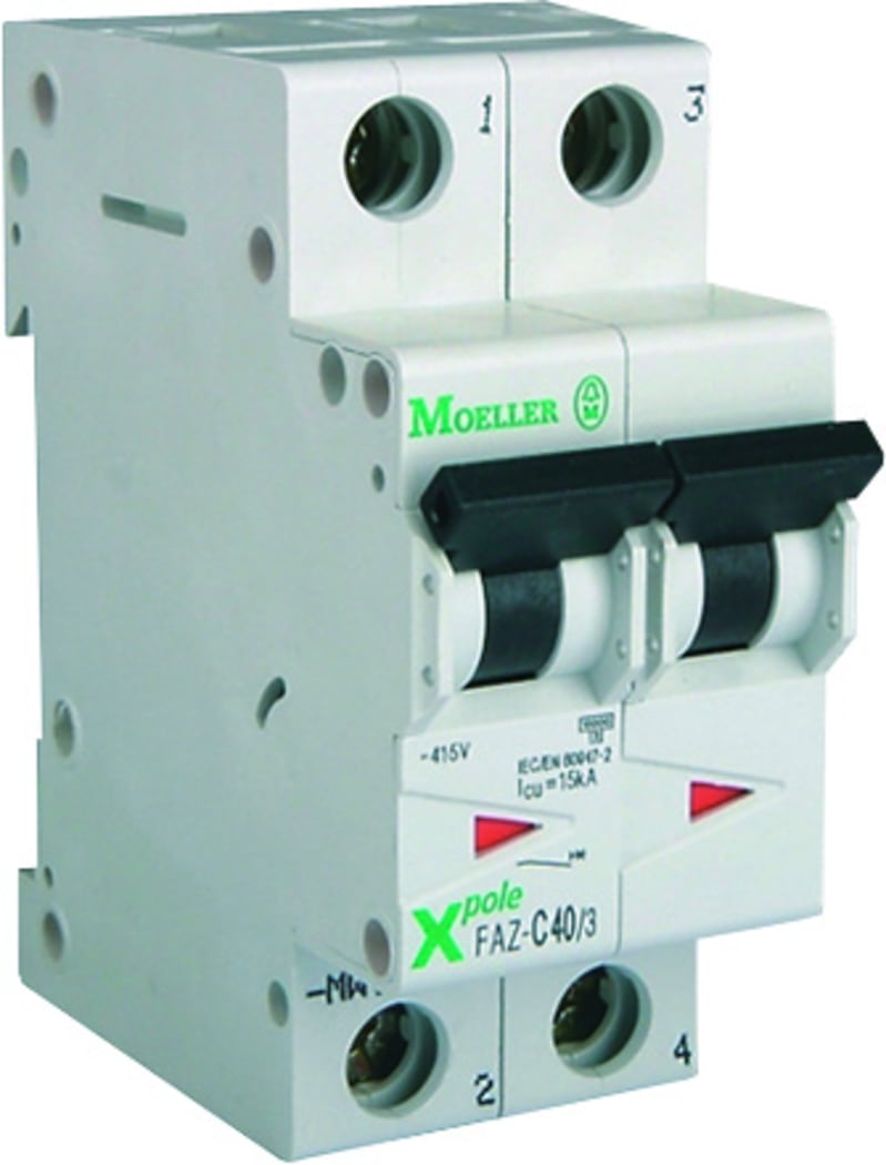 Eaton FAZ-B25/2 Miniature Circuit Breaker — 2P, Type B, 25 A, 15 kA