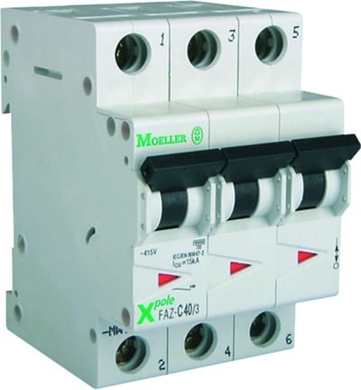 Eaton FAZ-B25/3 Miniature Circuit Breaker — 3P, Type B, 25 A, 15 kA