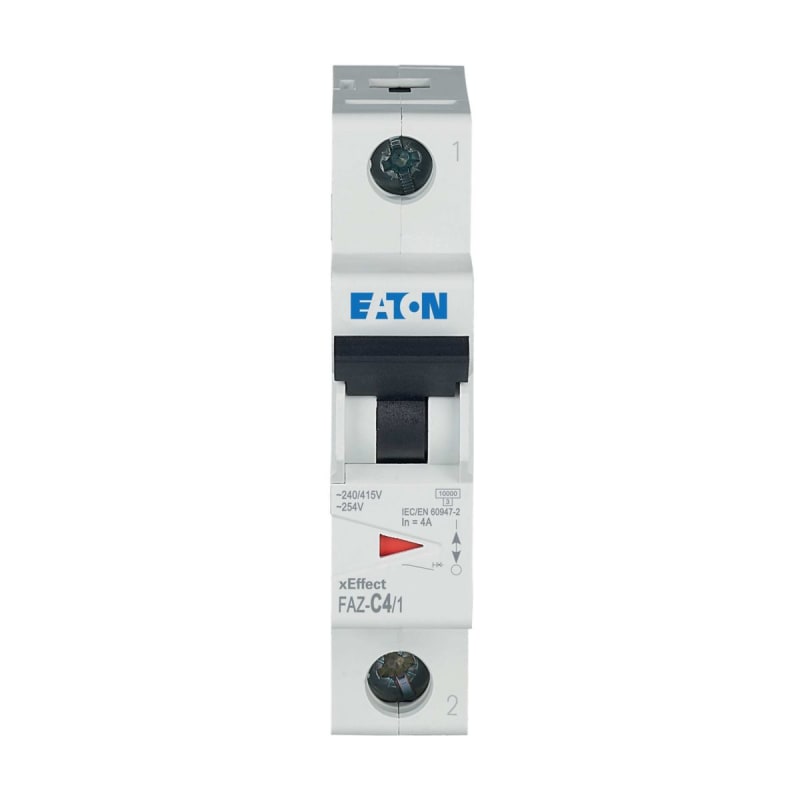 Eaton FAZ-C2/1 Miniature Circuit Breaker — 1P, Type C, 2 A, 15 kA