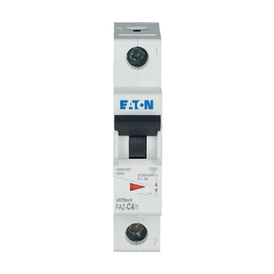 Eaton FAZ-C2/1 Miniature Circuit Breaker — 1P, Type C, 2 A, 15 kA