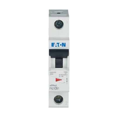 Eaton FAZ-C4/1 Miniature Circuit Breaker — 1P, Type C, 4 A, 15 kA