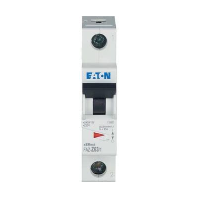 Eaton FAZ-Z63/1 Miniature Circuit Breaker — 1P, Type Z, 63 A, 15 kA