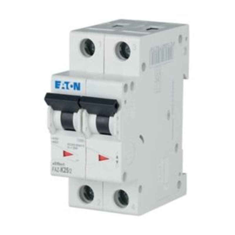 Eaton FAZ-K25/2 Miniature Circuit Breaker — 2P, Type K, 25 A, 15 kA