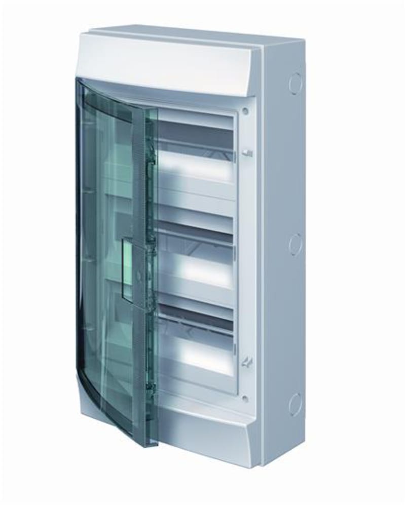 ABB Mistral 65 Distribution Enclosure 36-Module 3-Row IP65 Transparent Door
