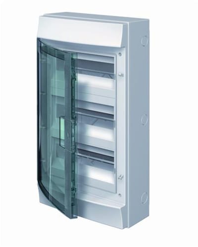 ABB Mistral 65 Distribution Enclosure 36-Module 3-Row IP65 Transparent Door