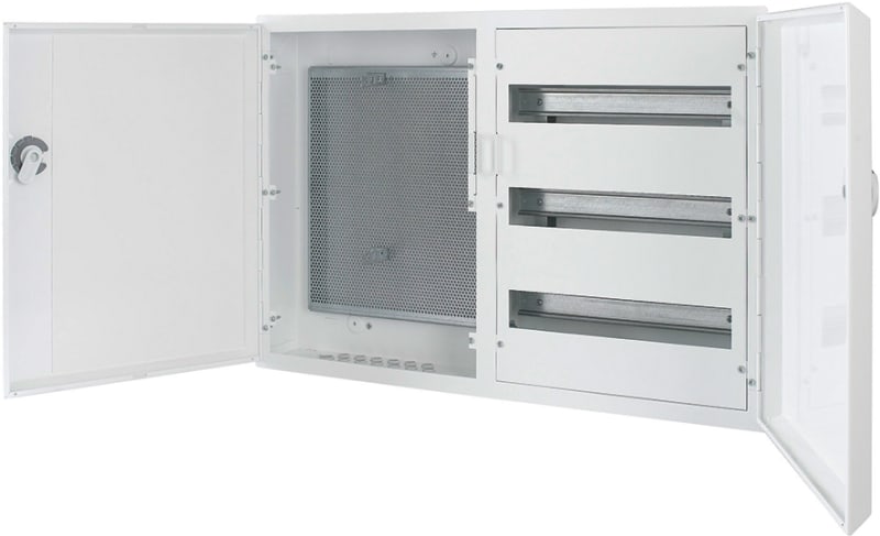 Eaton Y7-187896 Side-by-Side 3-Row Consumer Unit with Mounting Plate, 110 mm Depth