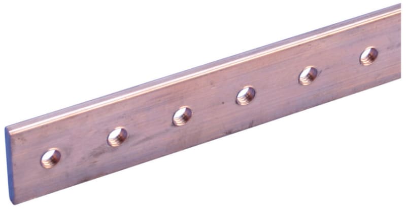 nVent ERIFLEX TCB12X4-2M Threaded Busbar, 0.47" x 0.16" x 78.15", M5 Thread