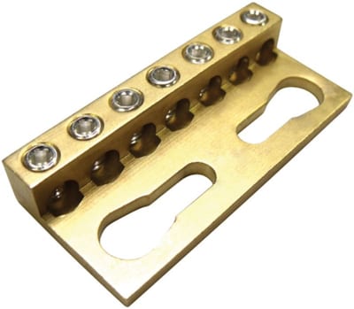nVent ERIFLEX 553150 Connecting Busbar, Brass, 7 Connections